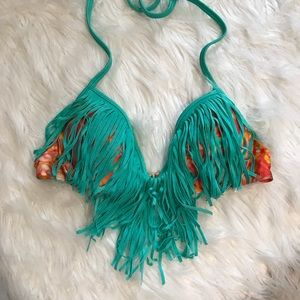 Luli fama fringe bikini top